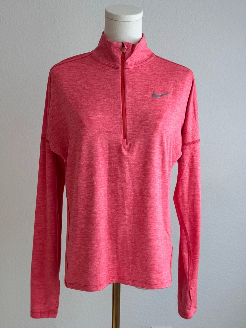 Nike Women's Heathered Pink Half-Zip Performance Pullover